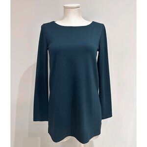 Aritzia Wilfred Long Sleeve Top Womens Size S Teal Side Slit Boatneck